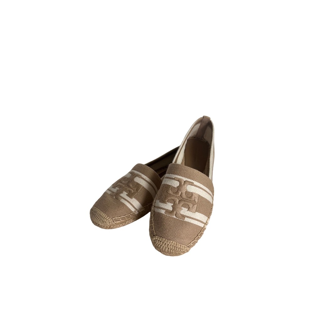 Tory Burch Espadrilles Logo Canvas Slip On‎ Loafers Casual Shoes